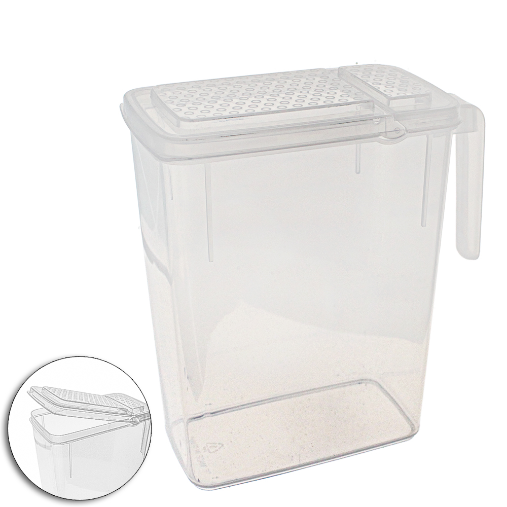 ORGANIZADOR DE PLASTICO RETANGULAR COM ALCA + TAMPA 1700ML