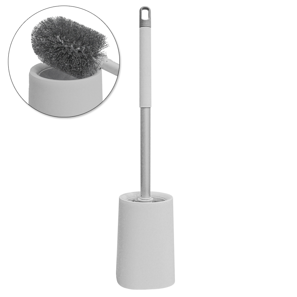 ESCOVA SANITARIA COM SUPORTE DE PLASTICO QUADRADO CABO ALUMINIO 52X11,5CM