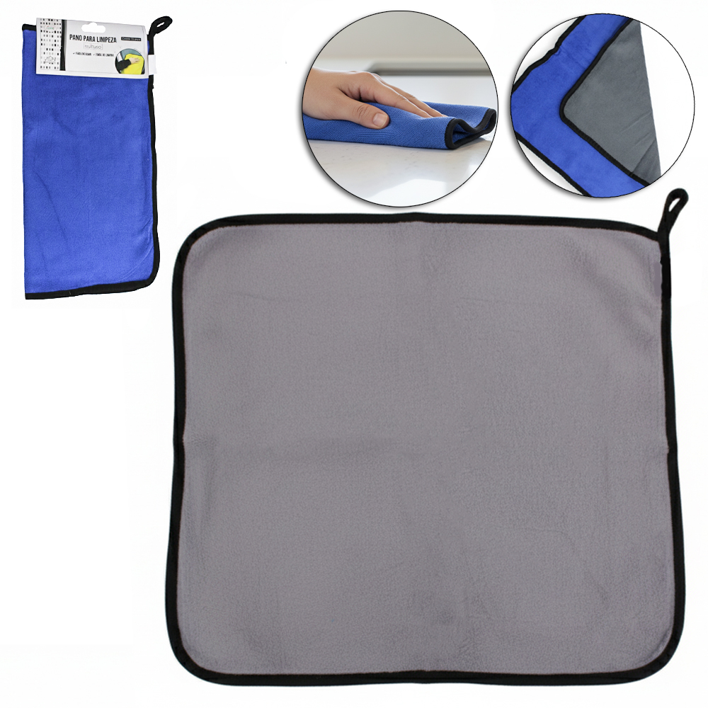 PANO DE LIMPEZA DE MICROFIBRA MULTIUSO 40X40CM