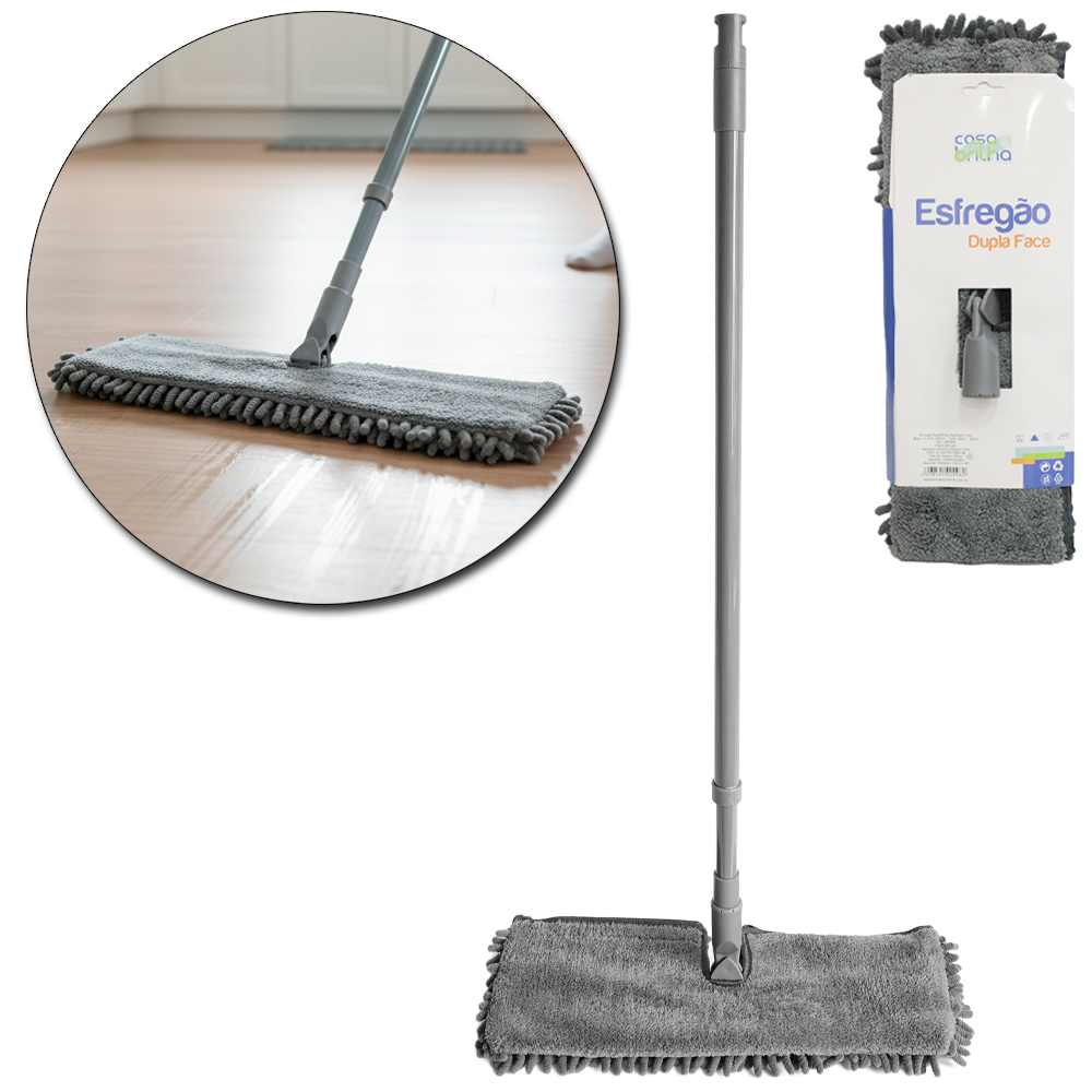 ESFREGAO MOP DUPLA FACE 360º CABO EXTENSIVEL CASA BRILHA 120X42CM