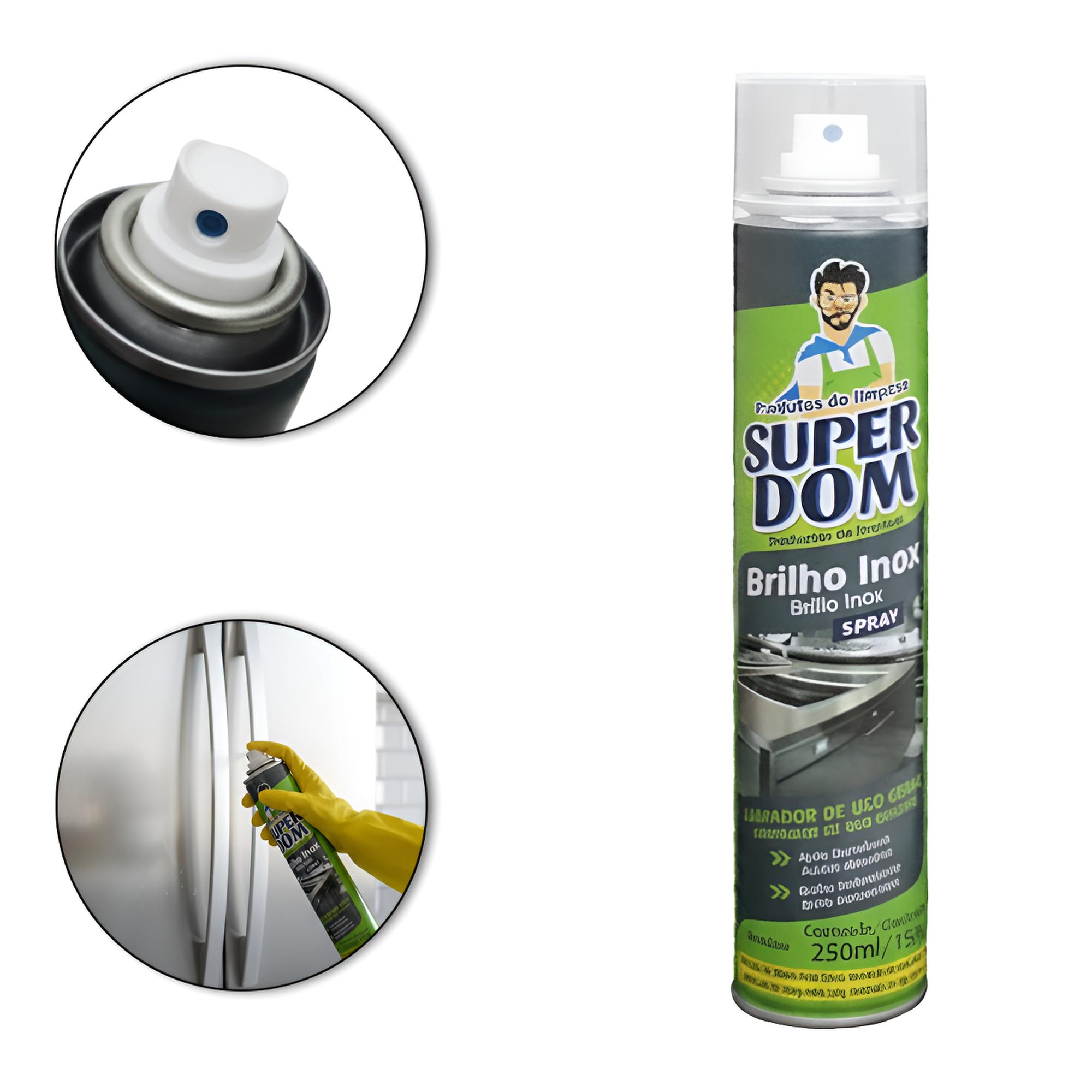 BRILHO INOX SPRAY SUPER DOM 250ML/150G