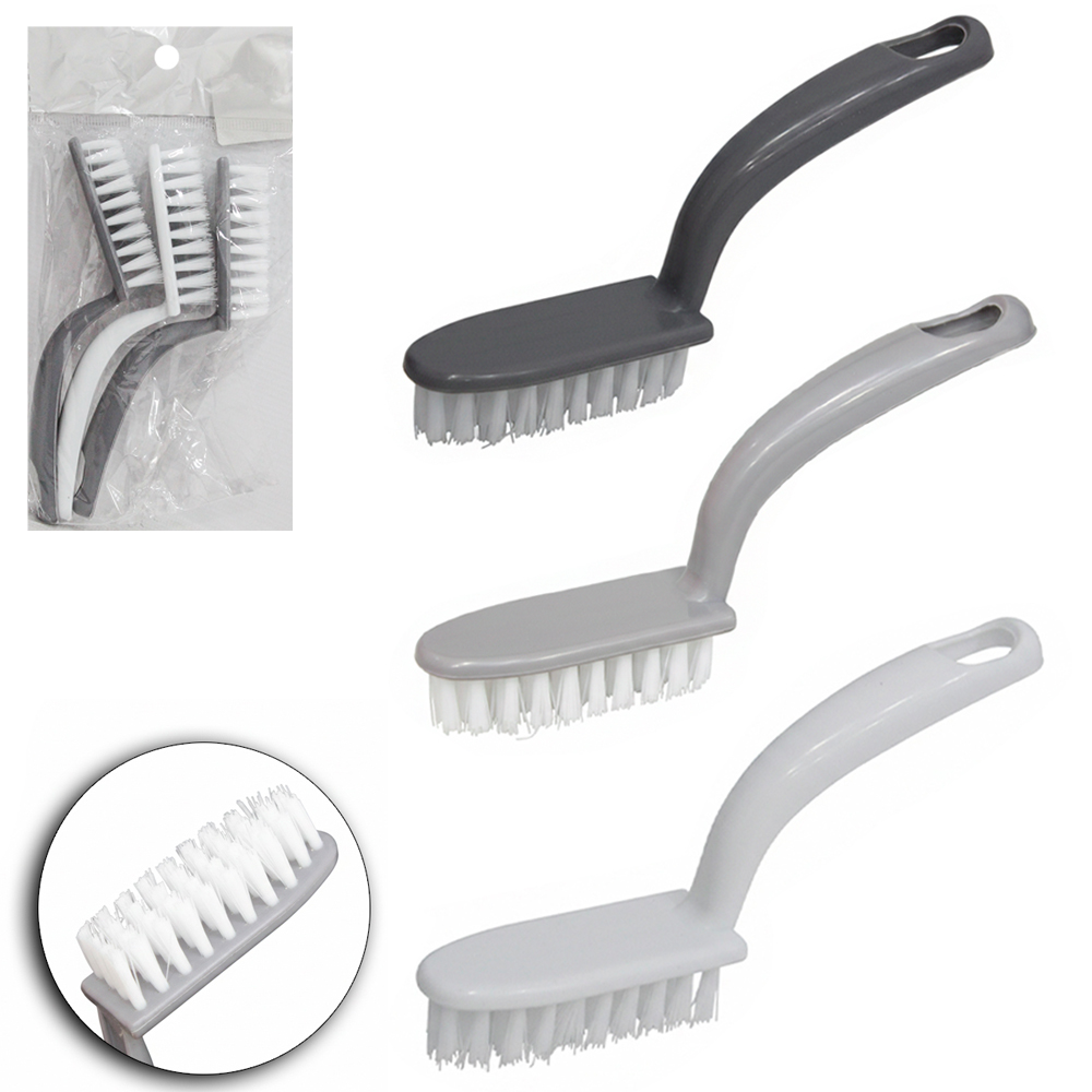 ESCOVA MULTIUSO RETANGULAR CABO PLASTICO 15X2CM COM 3 PECAS