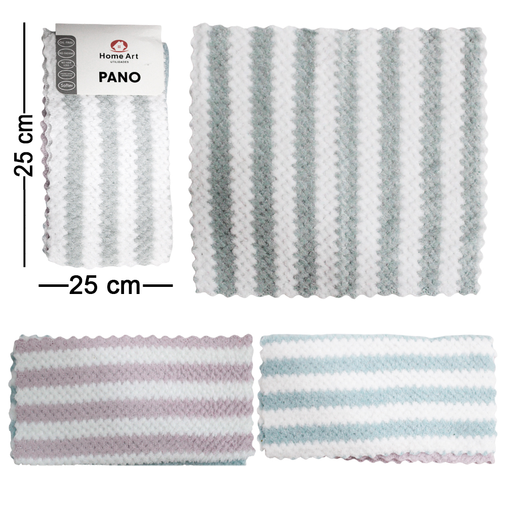PANO DE LIMPEZA DE POLIESTER MULTIUSO COM 3 PECAS 25X25CM