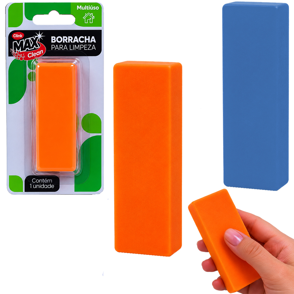 BORRACHA PARA LIMPEZA MULTIUSO MAX CLEAN 8,1X2,5X1,3CM 