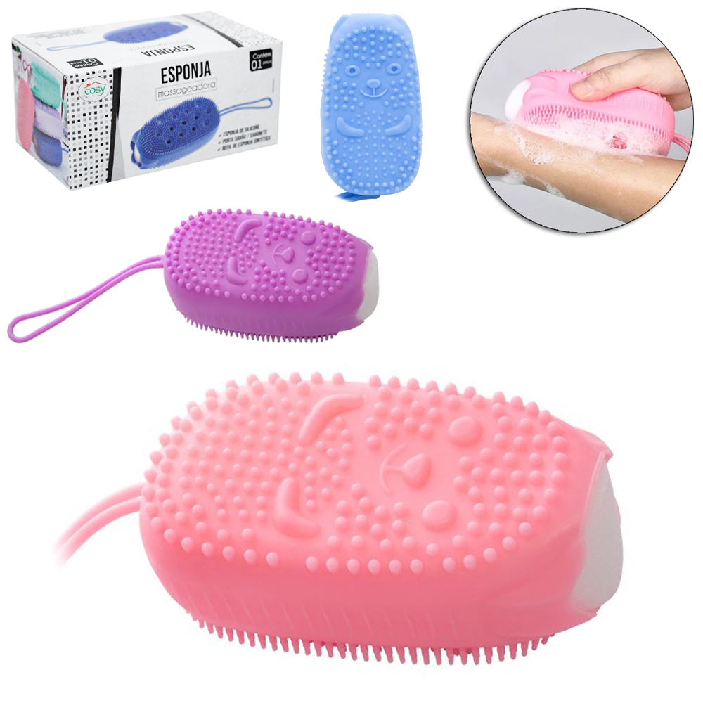 ESPONJA DE LIMPEZA FACIAL DE SILICONE OVAL COLORS 12X6X5CM