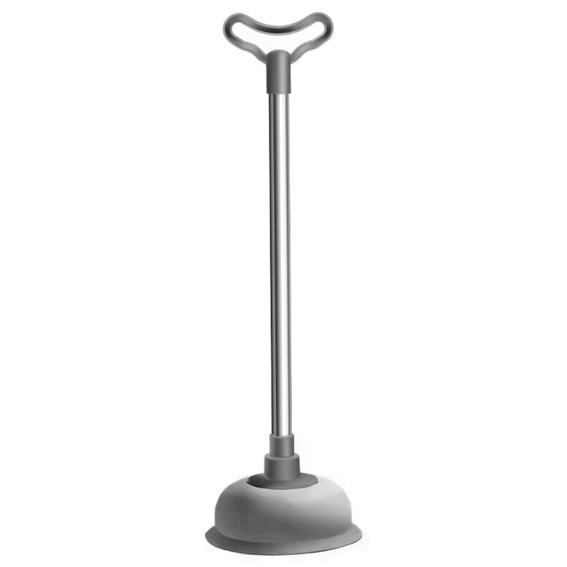 DESENTUPIDOR SANITARIO DE BORRACHA COM CABO INOX 53X15CM DE Ø