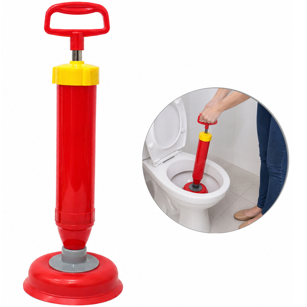 DESENTUPIDOR DE SUCCAO MANUAL SANITARIO DE BORRACHA CABO INOX 44X15,5CM DE Ø