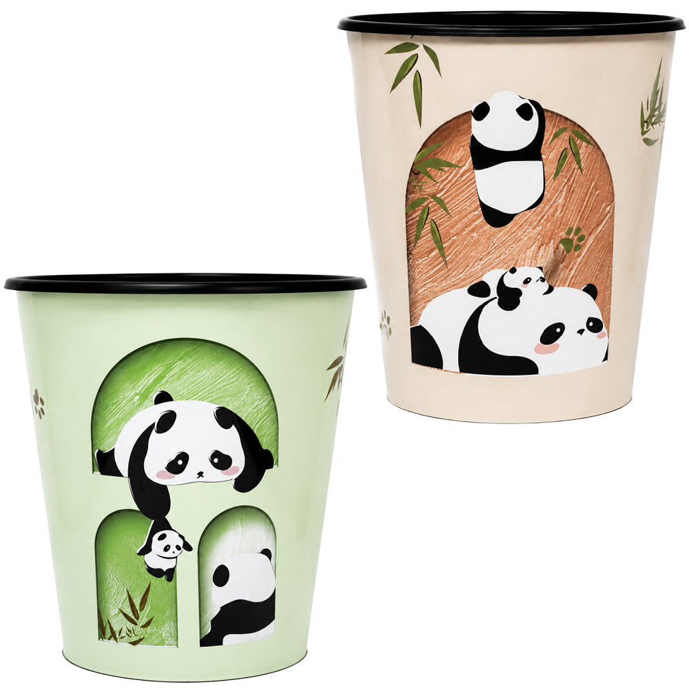 LIXEIRA DE PLASTICO REDONDA LABEL PANDA 26X24,5CM DE Ø