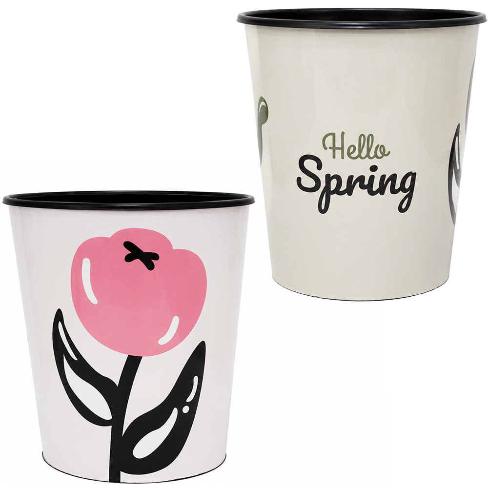 LIXEIRA DE PLASTICO REDONDA LABEL HELLO SPRING 26X24,5CM DE Ø