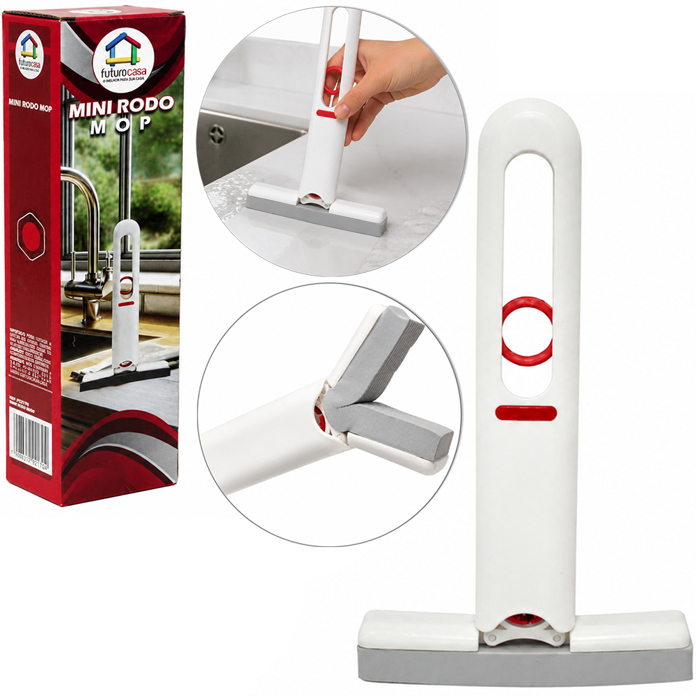 MINI RODO MOP ESPONJA RETRATIL 14,5CM CABO PLASTICO 27CM