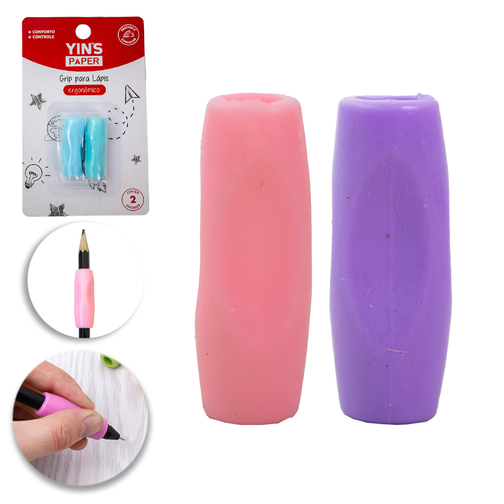 GRIP PARA LAPIS E CANETA ERGONOMICO YINS PAPER COM 2 PECAS