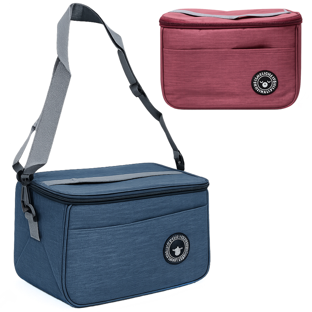 BOLSA TERMICA RETANGULAR COM BOLSO 23X15X10CM