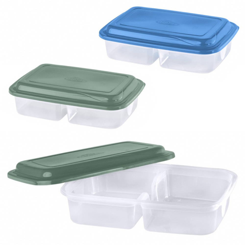 PORTA FRIOS DE PLASTICO DUPLO RETANGULAR COM TAMPA 27X18X7CM
