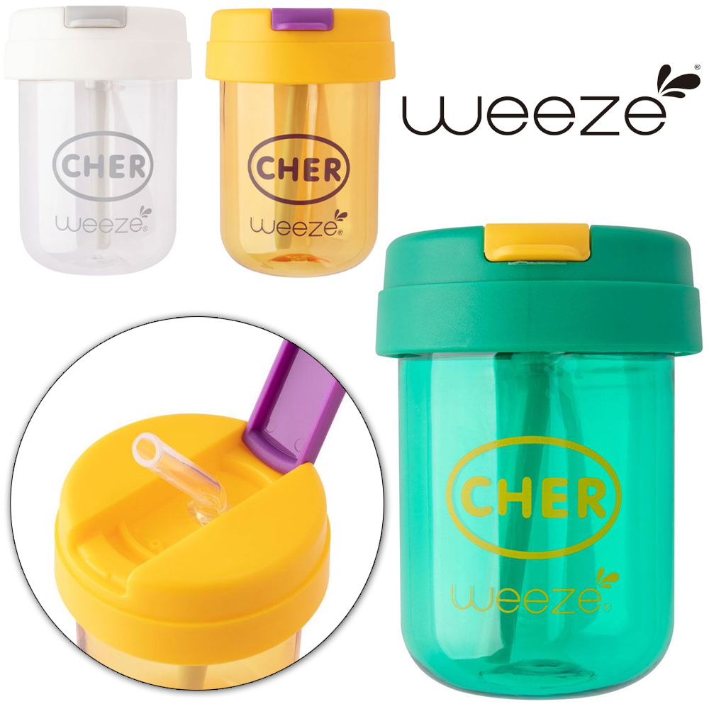 COPO COM TAMPA E CANUDO DE PLASTICO AS WEEZE TRANSCOLOR 330ML 