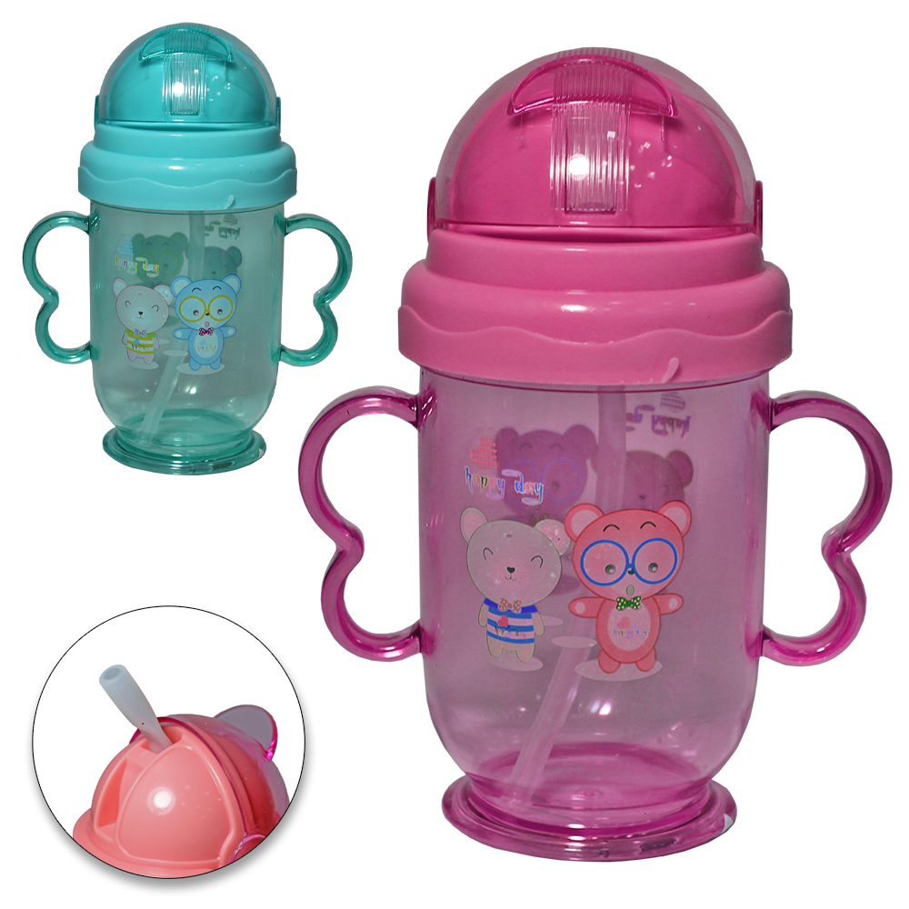 COPO BABY COM TAMPA E CANUDO + ALCA DE PLASTICO 350ML