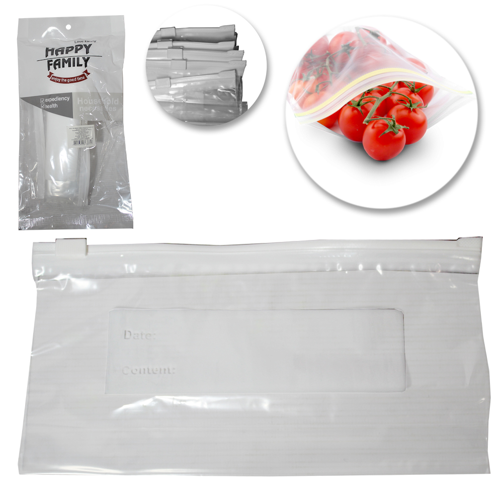 SACO DE PVC PARA MANTIMENTOS ZIP LOCK COM 20 PECAS 10X20CM