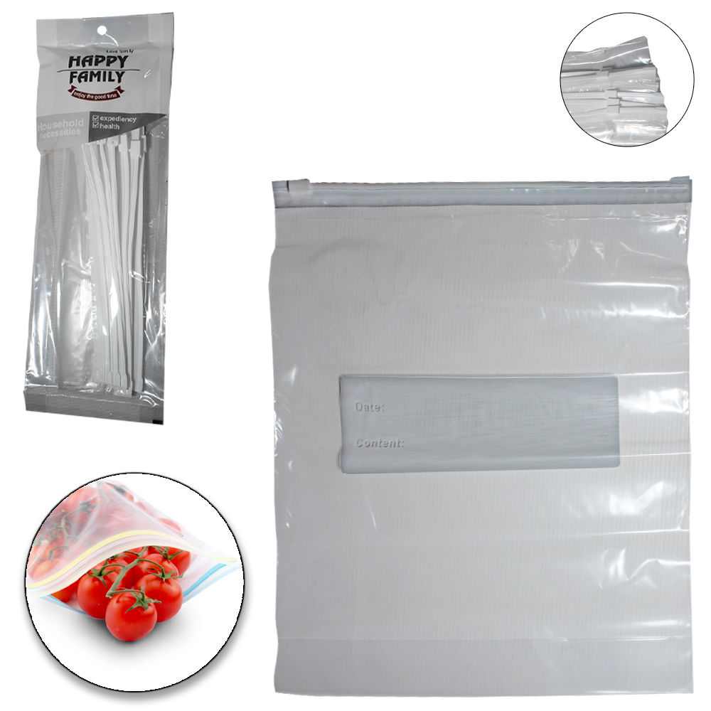 SACO DE PVC PARA MANTIMENTOS ZIP LOCK COM 10 PECAS 26X32CM