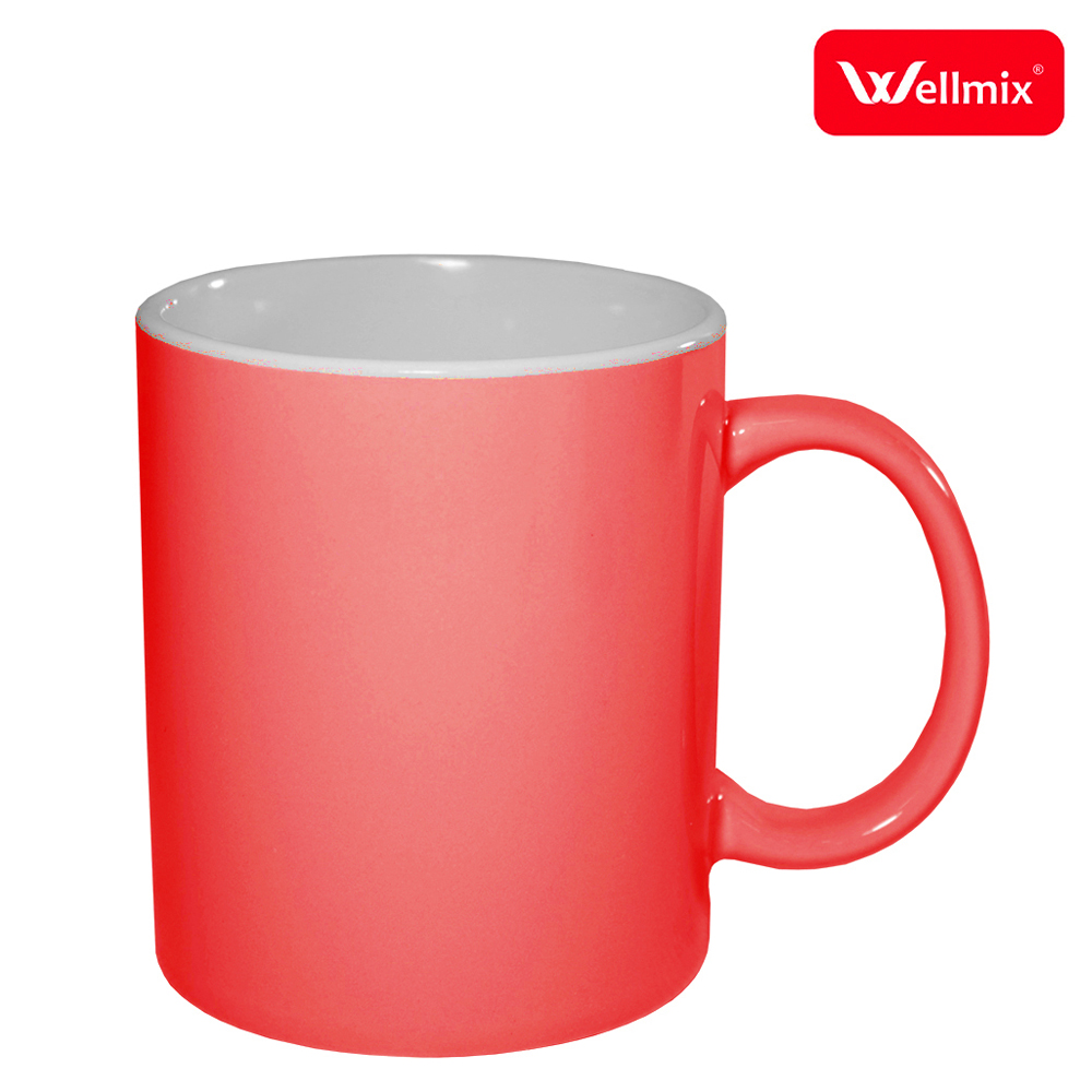 CANECA DE PORCELANA IRIS VERMELHA E INTERIOR BRANCO 300ML