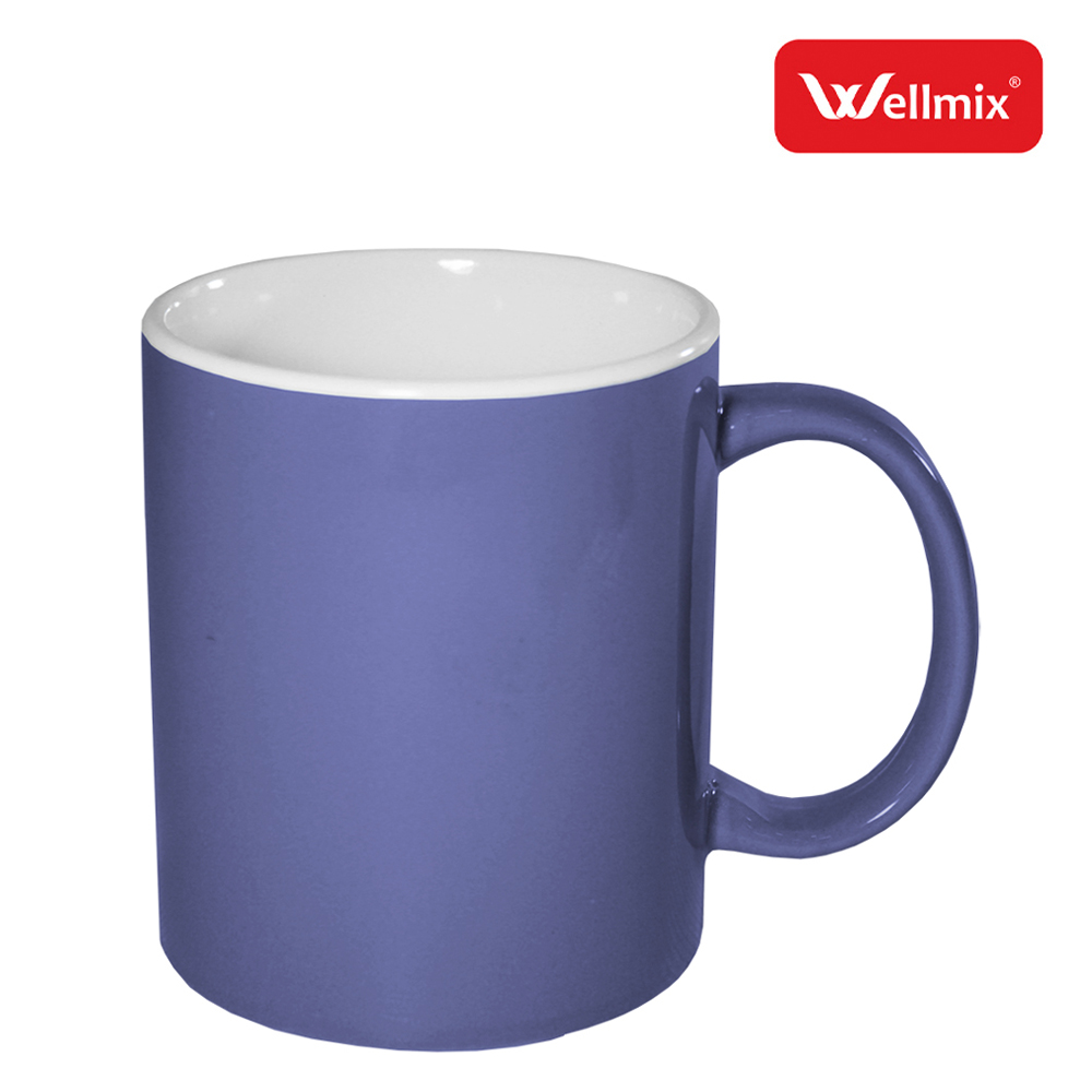 CANECA DE PORCELANA IRIS ROXO E INTERIOR BRANCO 300ML