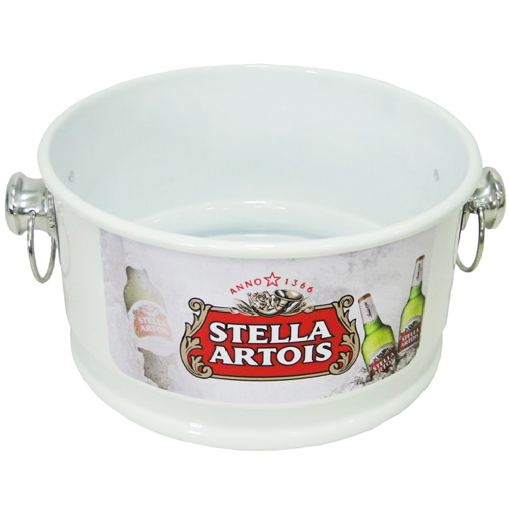 BALDE DE GELO DE ALUMINIO REDONDO Nº10 BAIXO COM ALCA STELLA ARTOIS 6,5L 14X27CMØ 