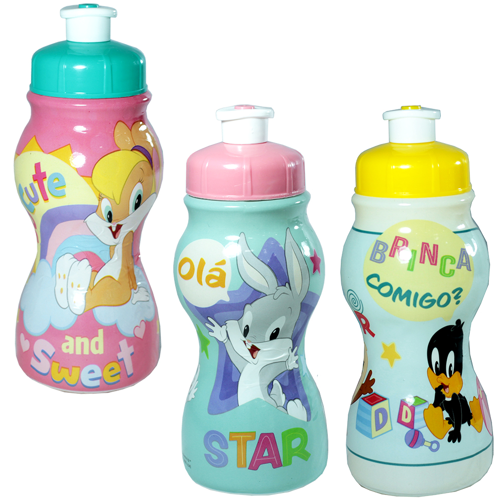 GARRAFA SQUEEZE SLEEVE DE PLASTICO PP LOONEY TUNES 250ML