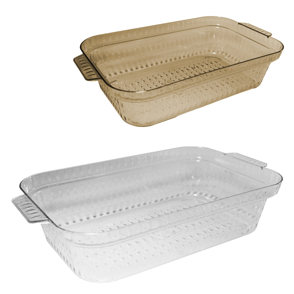 TRAVESSA RETANGULAR DE PLASTICO PET FLEXIVEL 2L 35X19,5X8CM