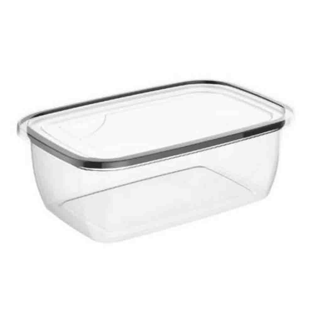 POTE DE PLASTICO RETANGULAR COM TAMPA 1350ML