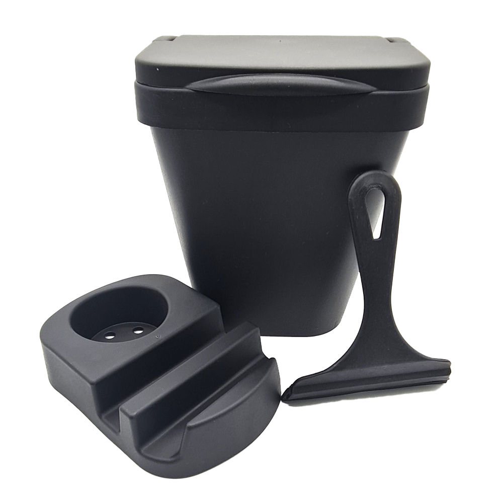 KIT PIA DE PLASTICO PRETO COM LIXEIRA + PORTA DETERGENTE / SABAO / ESPONJA E RODO 4,8L  