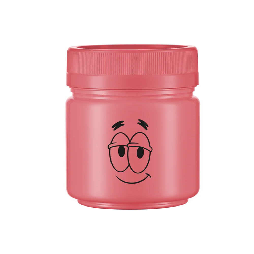 POTE DE PLASTICO REDONDO ROSA PATRICK EMPILHAVEL COM TAMPA DE ROSCA 150ML  