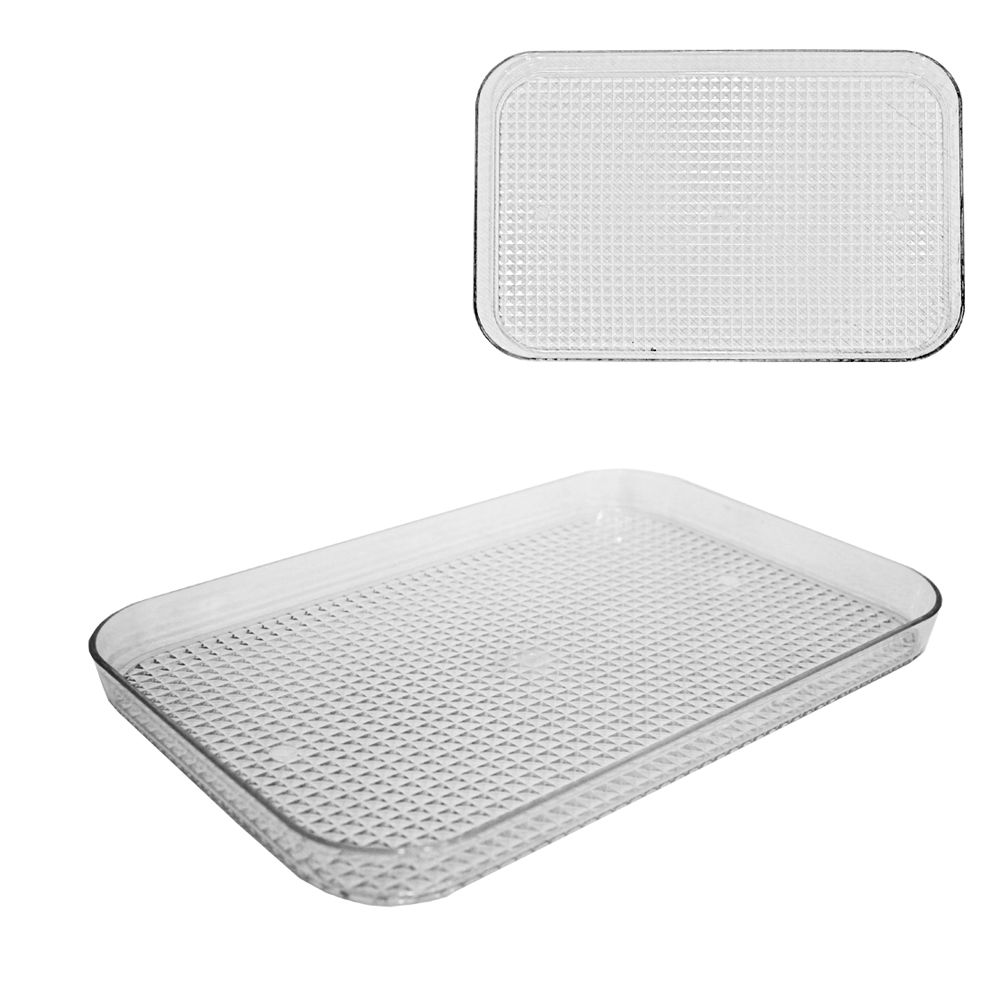 BANDEJA DE PLASTICO PET FLEXIVEL RETANGULAR 30X20X3CM