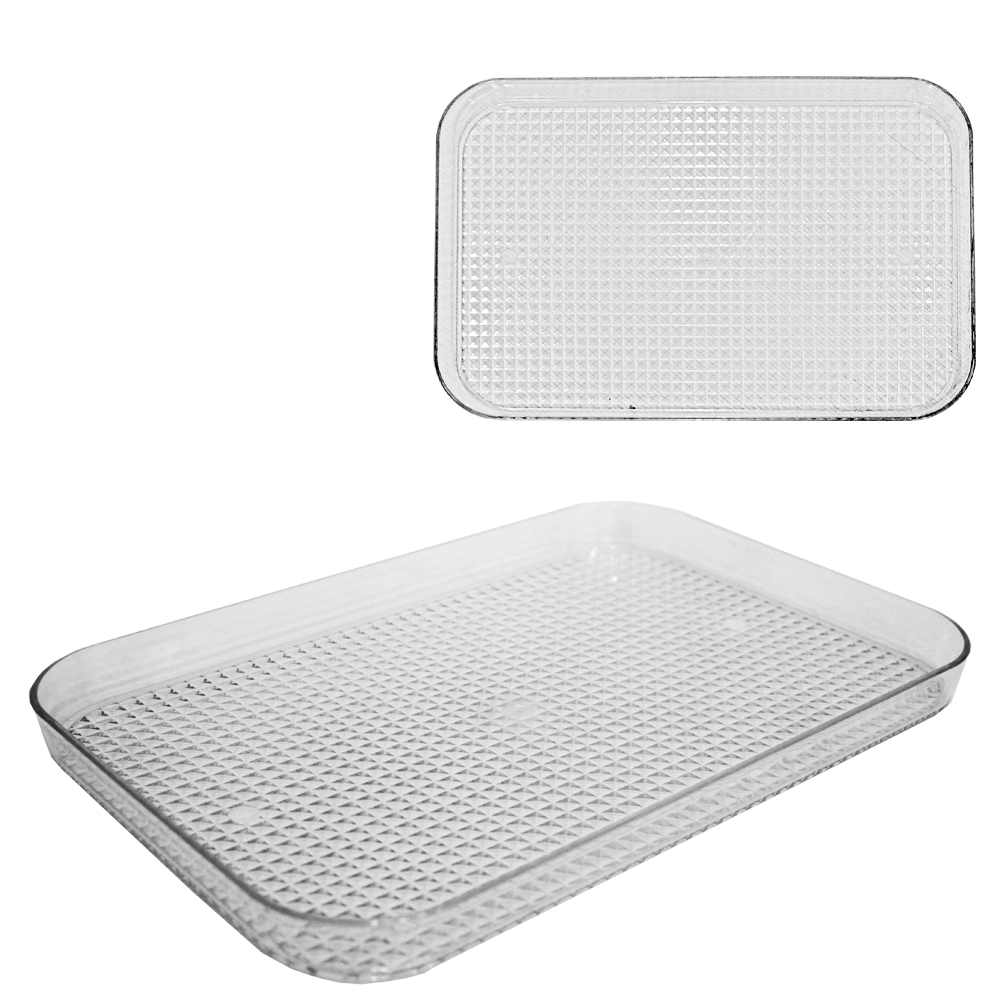 BANDEJA DE PLASTICO PET FLEXIVEL RETANGULAR 35X23,5X3CM