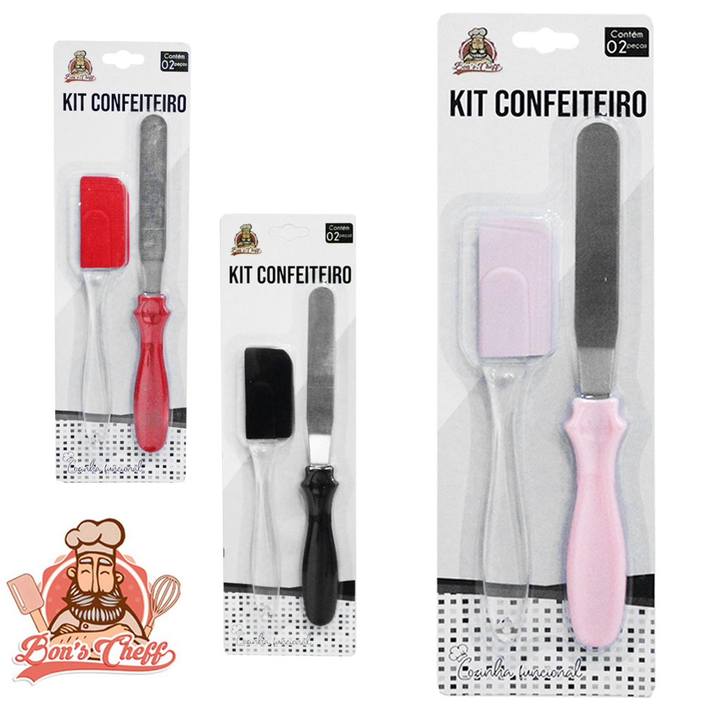 KIT ESPATULA CONFEITEIRO + ESPATULA PAO DURO 2 PECAS BONS CHEFF