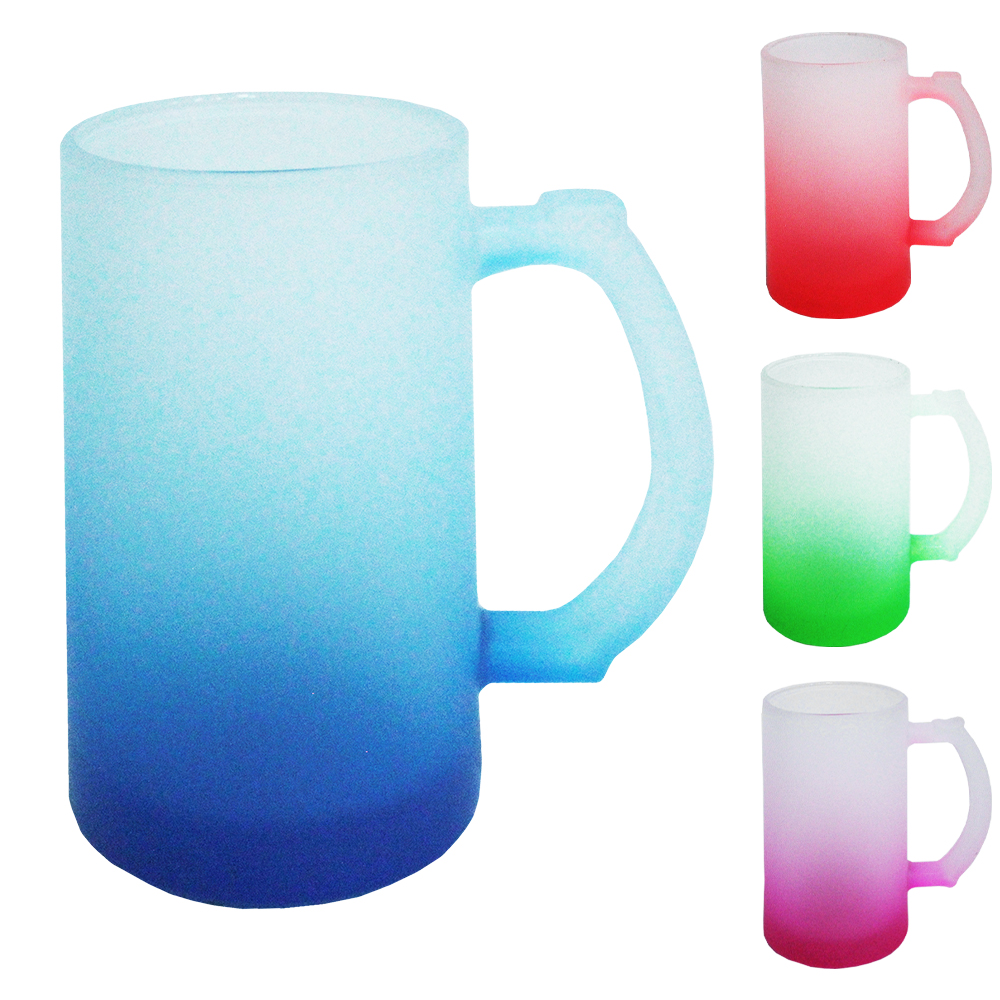 CANECA DE VIDRO FOSCO COLORS 500ML