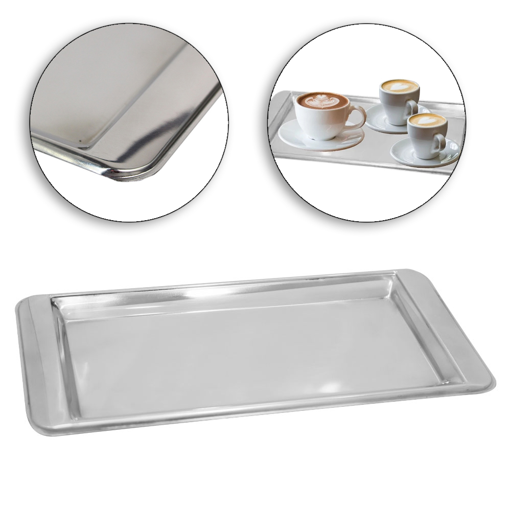 BANDEJA DE INOX RETANGULAR 30X15CM