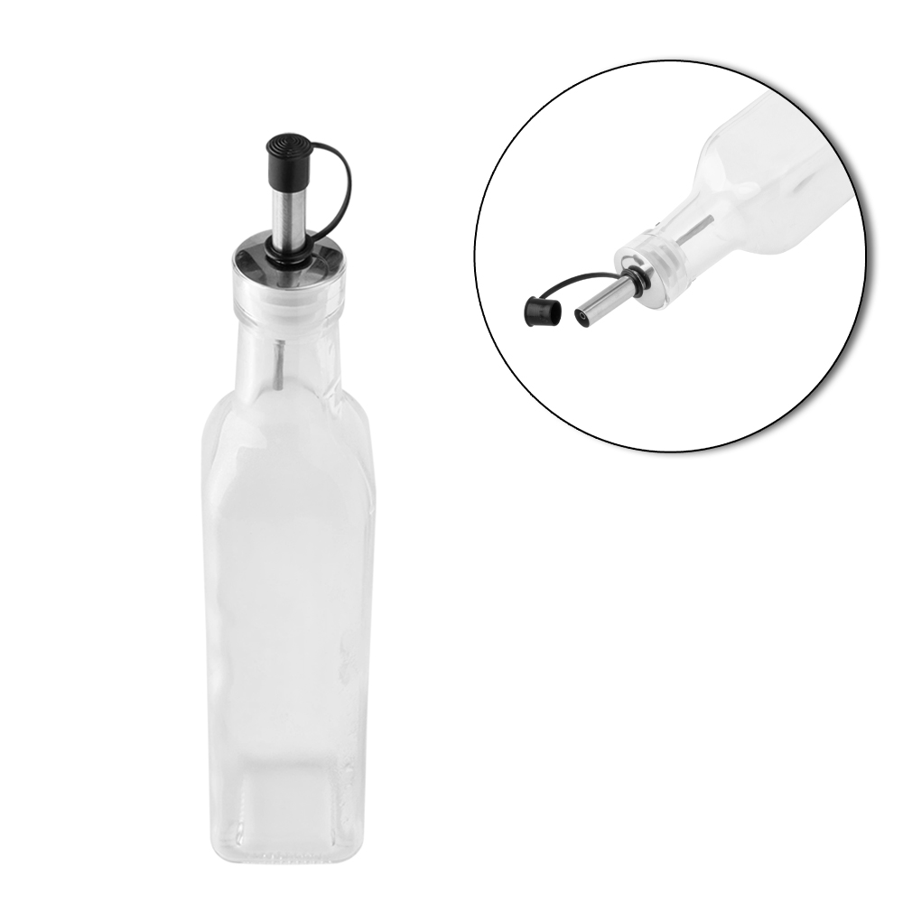 AZEITEIRO / VINAGREIRO DE VIDRO COM BICO DOSADOR DE INOX FLUX 250ML