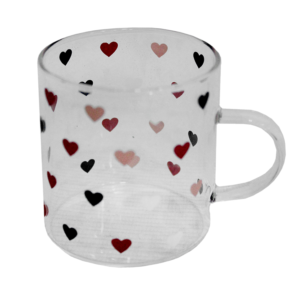 CANECA XICARA DE VIDRO BOROSSILICATO PARA CAFE / CAPPUCCINO CORACAO 120ML