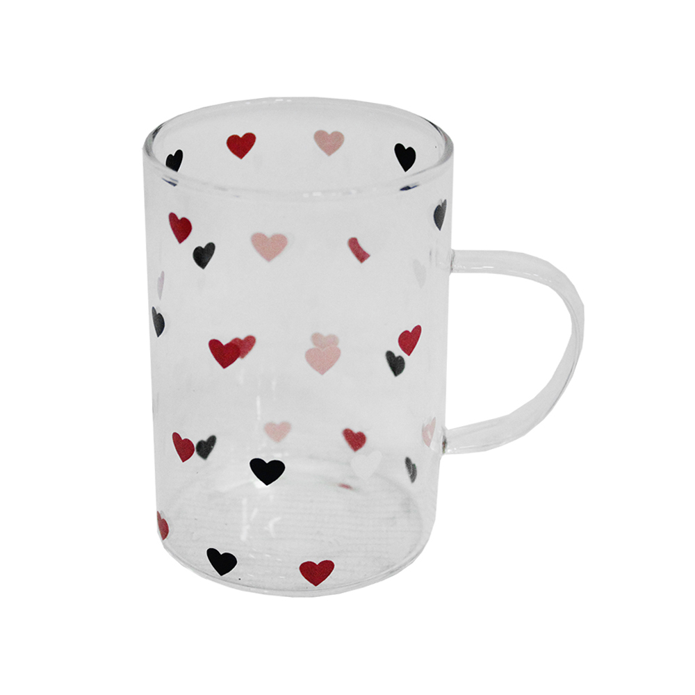 CANECA XICARA DE VIDRO BOROSSILICATO PARA CAFE / CAPPUCCINO CORACAO 200ML