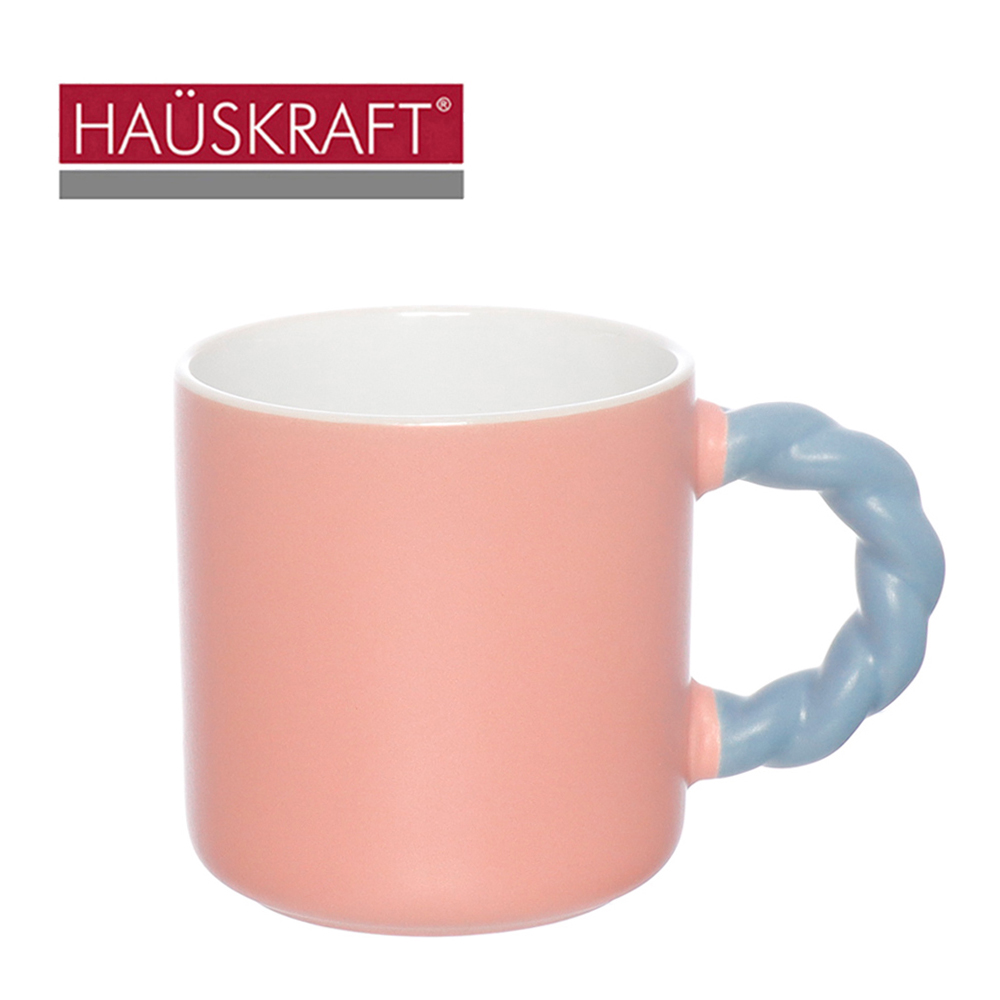 CANECA DE PORCELANA ROSA TWIST HAUSKRAFT 360ML