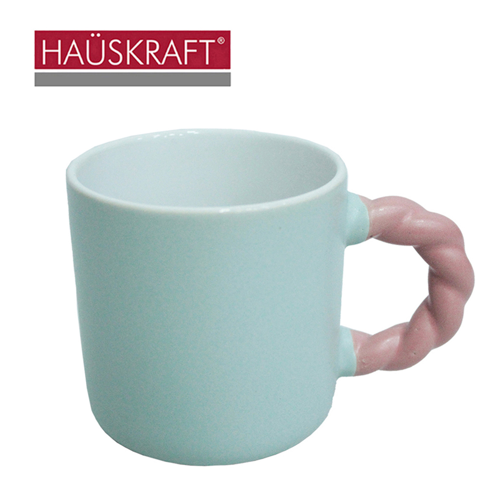 CANECA DE PORCELANA AZUL TWIST HAUSKRAFT 360ML