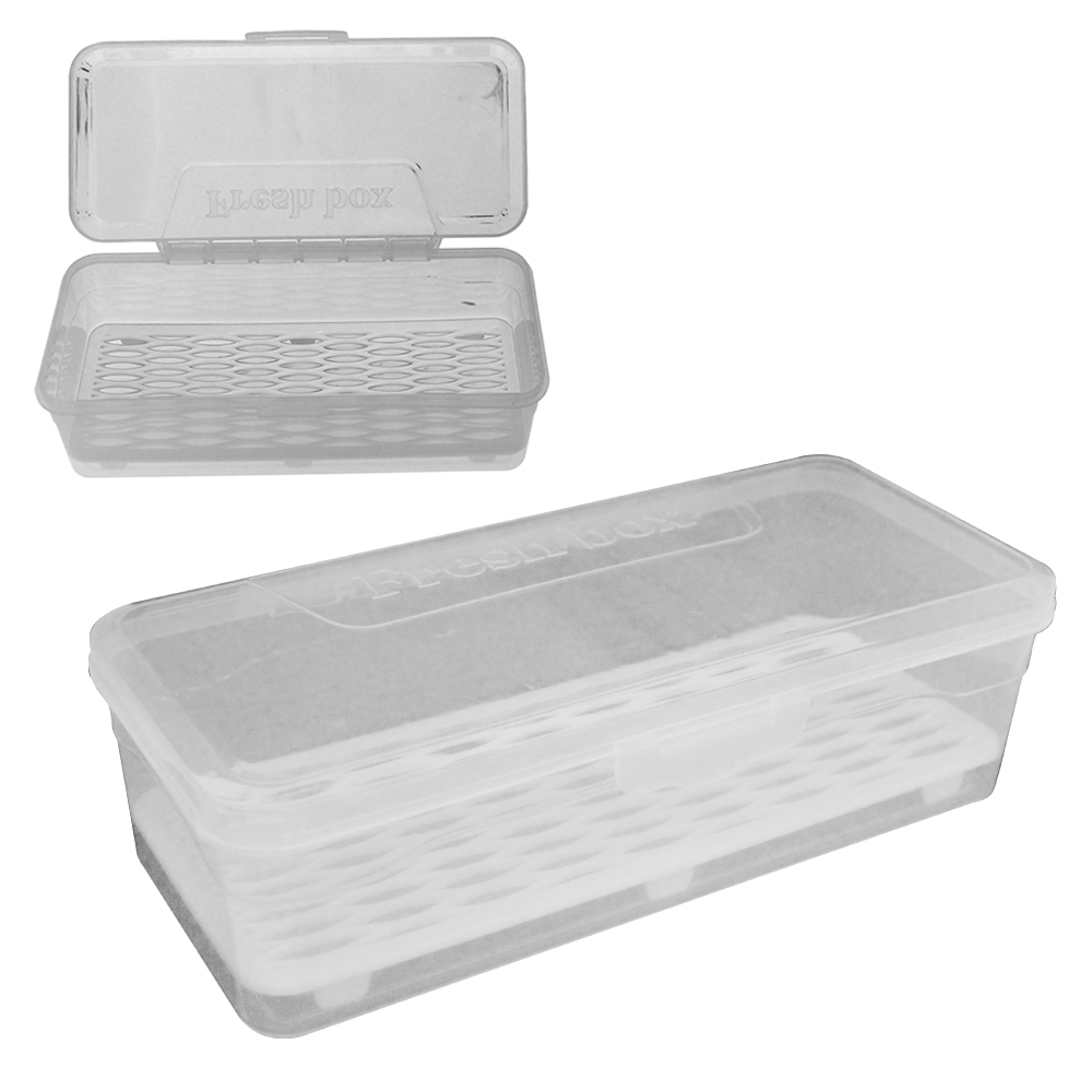 POTE ORGANIZADOR DE PLASTICO RETANGULAR COM ESCORREDOR + TAMPA 29X12X11,5CM