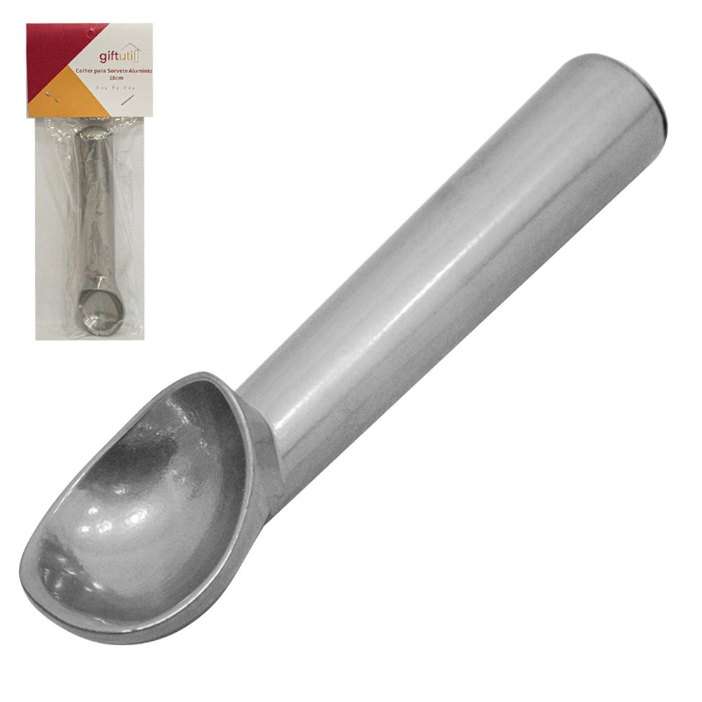 COLHER / CONCHA DE SORVETE DE ALUMINIO INJETADO 18CM