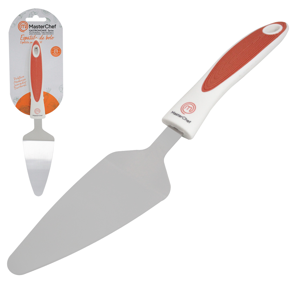 ESPATULA DE BOLO INOX CABO PLASTICO GASTRONOMIE MASTER CHEF 26,5X5,5CM 