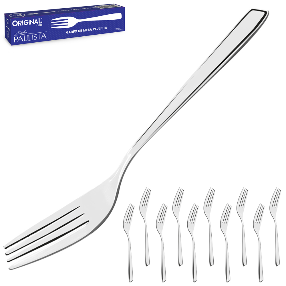  GARFO DE MESA PAULISTA INOX COM 12 PECAS 20CM