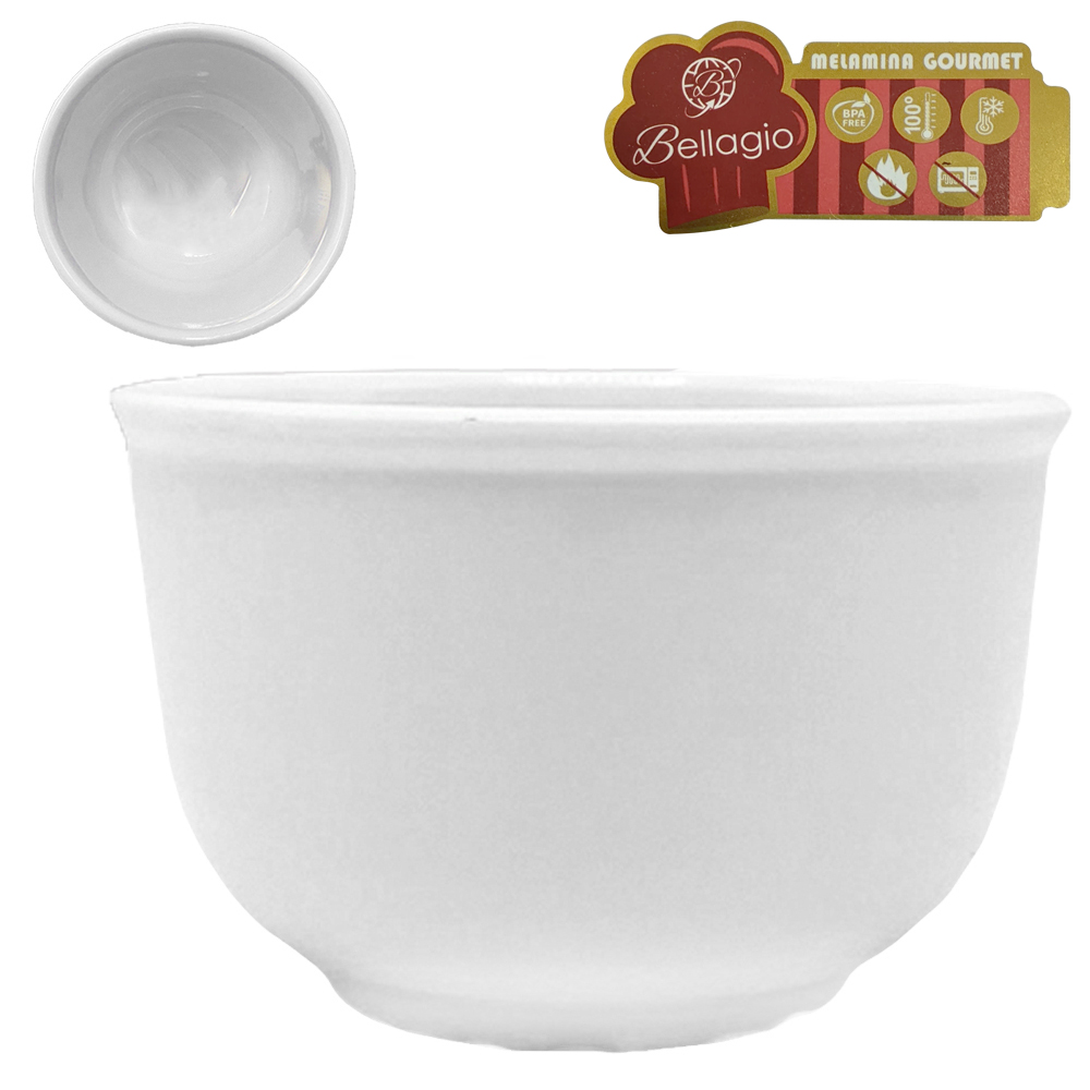 TIGELA CUMBUCA DE MELAMINA BOWL M GOURMET BRANCA 330ML 6,5X10,5CM DE Ø