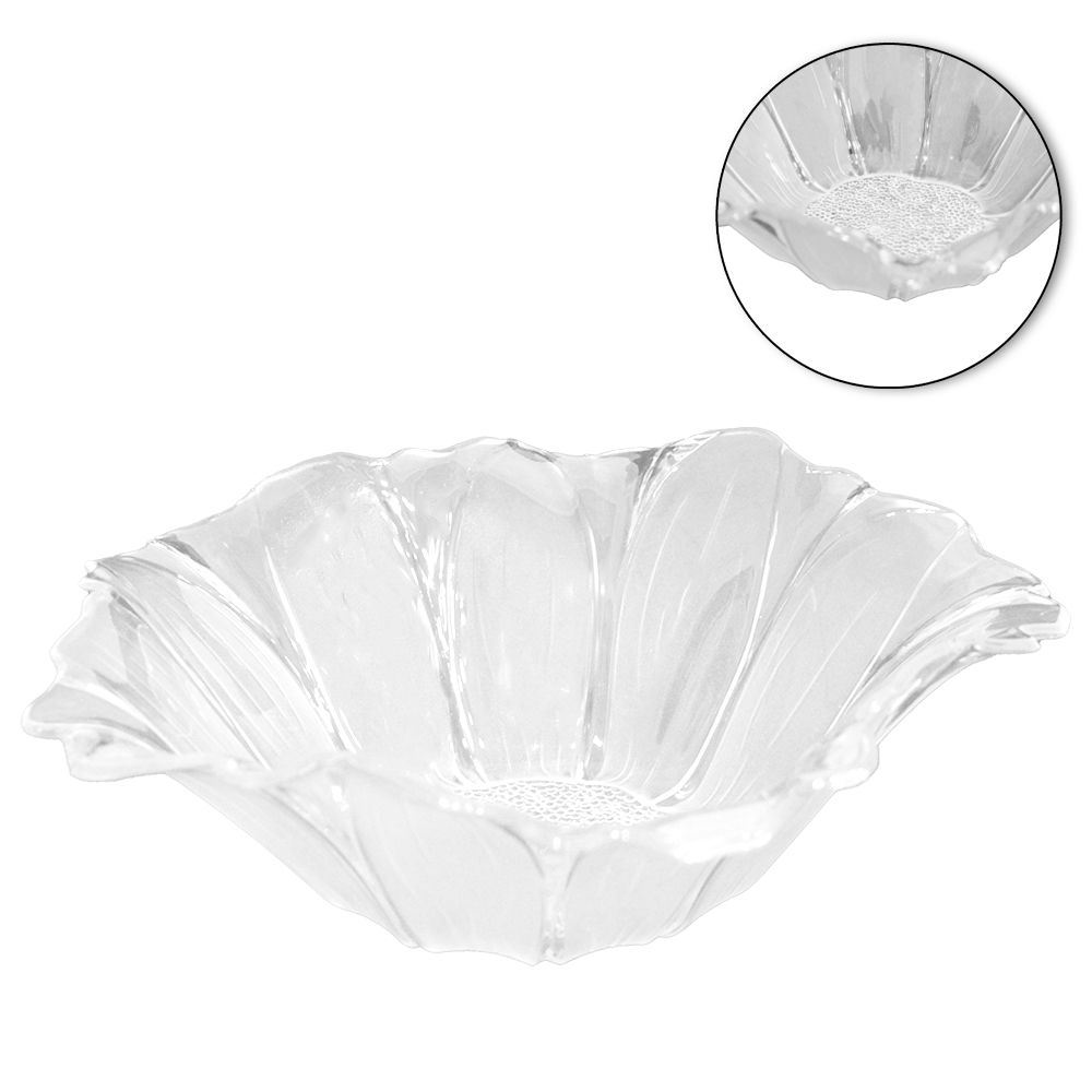 FRUTEIRA DE MESA DE ACRILICO REDONDA FLOR CRISTAL PREMIUM 9X29CM DE Ø