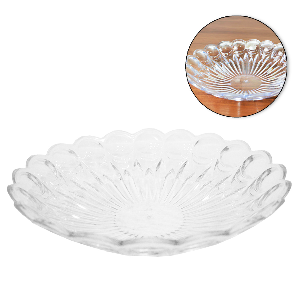 FRUTEIRA DE MESA DE ACRILICO REDONDA ESFERAS CRISTAL PREMIUM 6,5X30CM DE Ø 