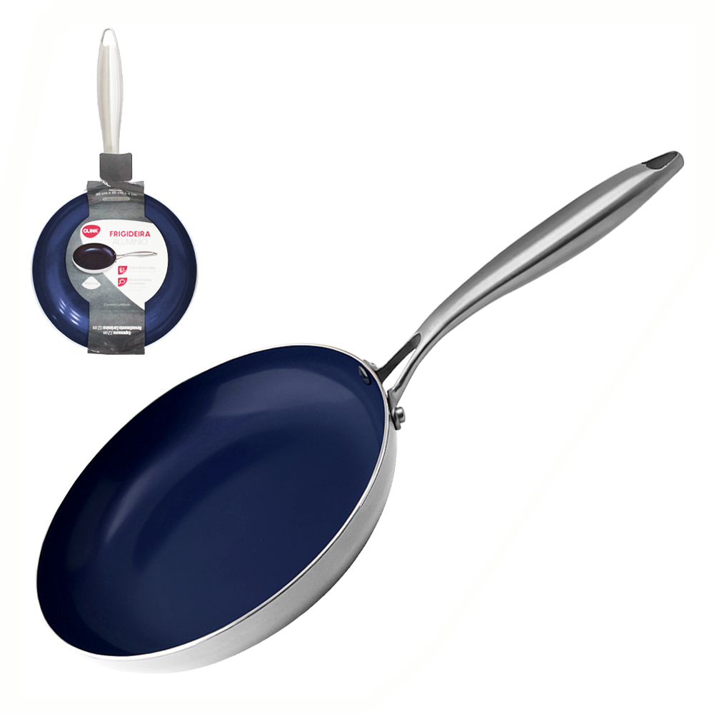 FRIGIDEIRA REVESTIDA CERAMICA ANTIADERENTE SAFIRA CABO BIFURCADO 20CM DE Ø 900ML
