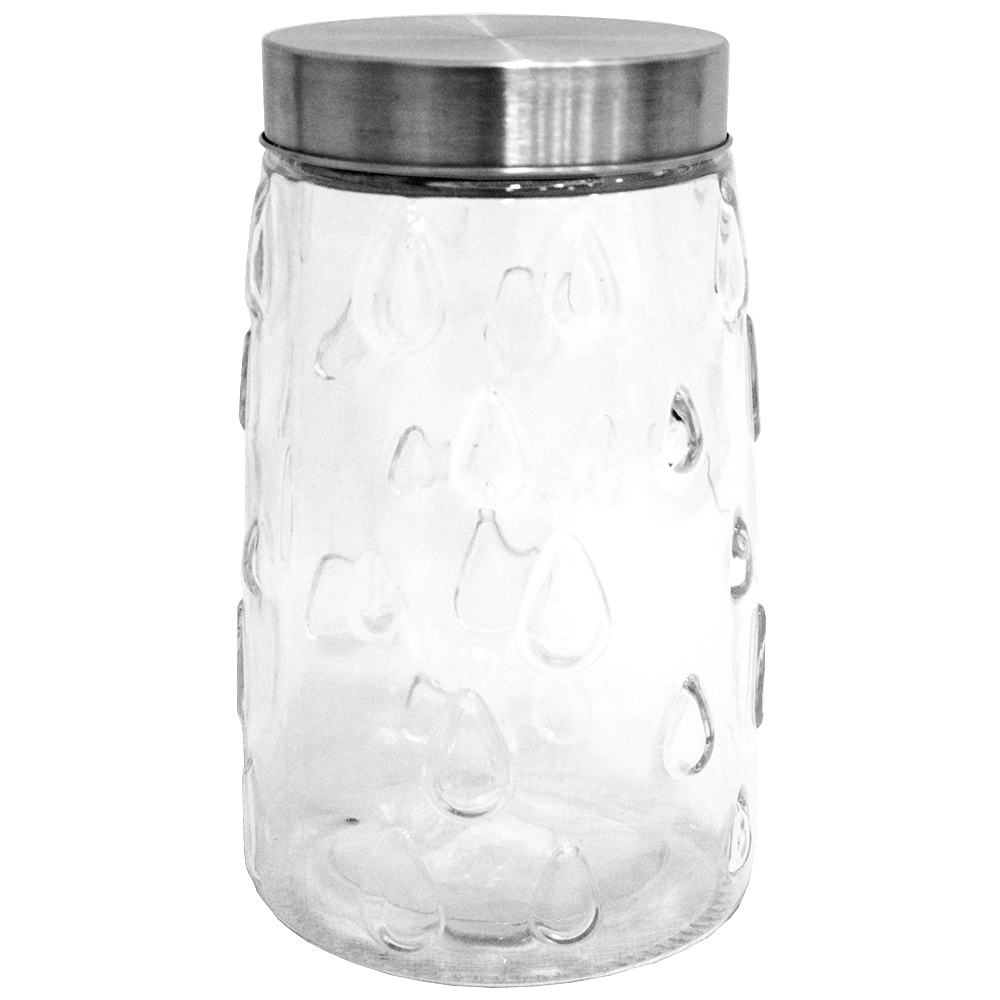 POTE DE VIDRO REDONDO COM TAMPADE ROSCA GOTAS 1,45L