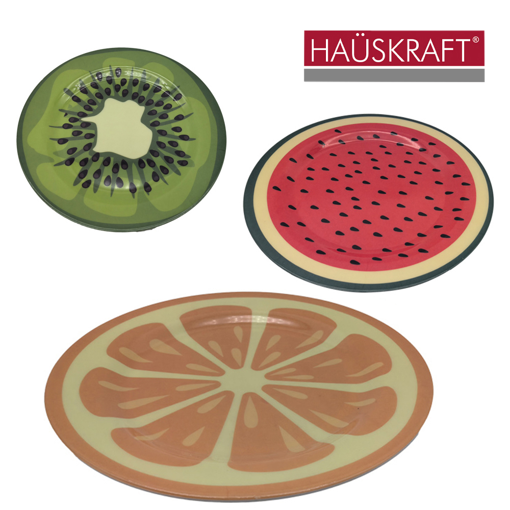 PRATO DE MELAMINA RASO FRUTA HAUSKRAFT 25CM DE Ø