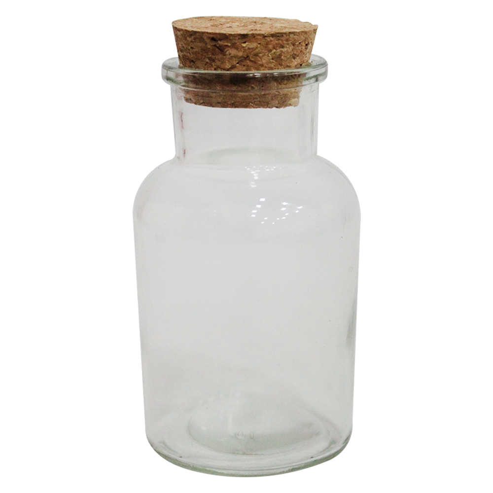 FRASCO ACUCAREIRO / PORTA CONDIMENTO DE VIDRO COM TAMPA CORTICA 125ML